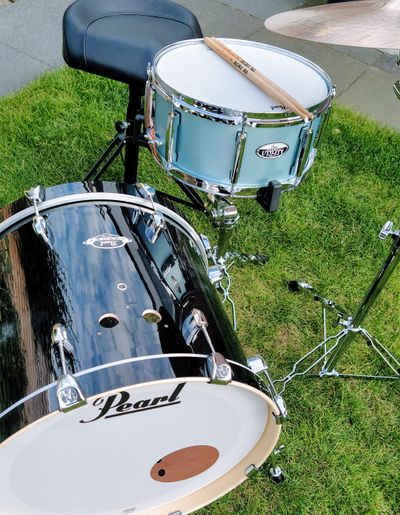 Custom Pearl drum kit - Back view